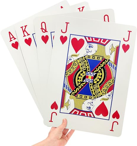 gagift world Jumbo Playing Cards, 8 x 11 Inches Giant Playing Cards for Family Game Night, Extra Large Casino Party Decoration for Adults