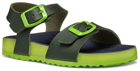 Geox J Ghita Boy C - Sandalo Bambino, Dk Green/Lime,