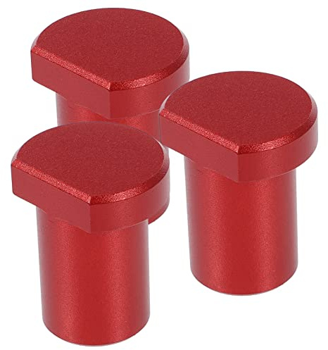 QUMIIRITY 3pcs Red Aluminum Alloy 20mm Bench Dogs Woodworking Workbench Positioning Clamps Short Stops for Planing and Carving Accessories