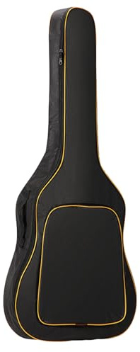 Bolsa para guitarra acústica, funda para bajo acústico, acolchado de 0,5 cm de grosor, gran capacidad con correas de hombro, ideal para viajes y almacenamiento, 104 cm, color negro, 1 unidad