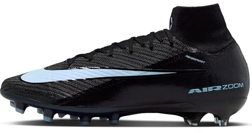 Nike Mercurial Superfly 10 Elite - Tacchetti da calcio alti per erba artificiale (nero/blu ghiaccio), Nero/Blu ghiaccio, 44.5 EU