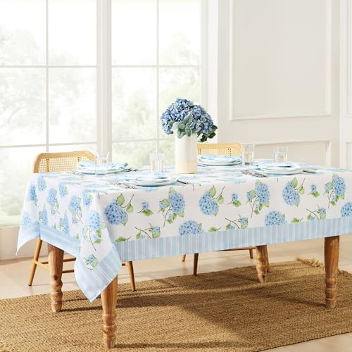 Elrene Home Fashions Nantucket Hydrangea Garden Spring/Summer Wrinkle Resistant Dining Tablecloth, 60x120 Rectangle