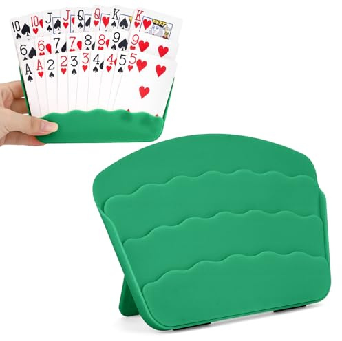 Celehappy 2 st spelkortshållare för kortspel, poker, UNO, Canasta, familjeresor och spelfest, för seniorer, liten hand eller artrithand