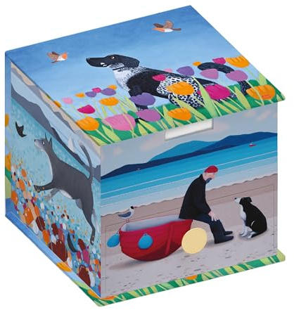 Ailsa Black Memo Cube With Handmade Drawer, Decorative Memo Block Desk Organiser, Notepad, 400 Sheets Plain Square Paper, Tidy Cube For Storage, 11cm x 11cm, Practical & Re-usable