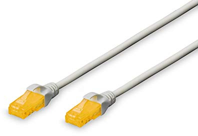DIGITUS LAN Kabel Cat 6A – 3 m – U/UTP Ungeschirmt – 10 Gbit/s – 500 MHz – PoE+ – AWG 26/7 – LSZH – RJ45 Netzwerkkabel – Patchkabel – Kompatibel zu Cat6 und Cat7 – Grau