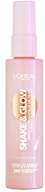 L'Oreal Paris Setting Mist, Shake & Glow Spray fixateur lumineux, avec de l'eau de noix de coco et de la vitamine E, pour une hydratation longue durée