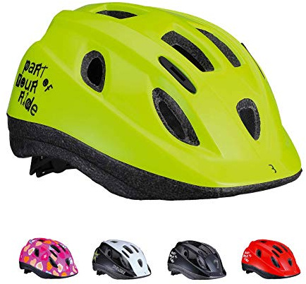 BBB Casco de Ciclismo Unisex para niños Boogy | Niños y niñas | Bicicleta de montaña y Ciclismo de Carretera, Patinaje en línea | BHE-37 Amarillo neón Brillante S (48-54 cm)