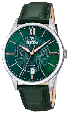 Festina Herren Analog Quarz Uhr mit Leder Armband F20426/7