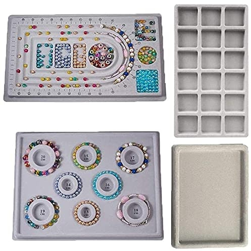 Jpdisdd Bordo di Progettazione di Perline Bordo di Disegno di Braccialetti Bordo di Perline Floccato Stuoie Collana di Perline Vassoio 'Organizzatore di Gioielli -B