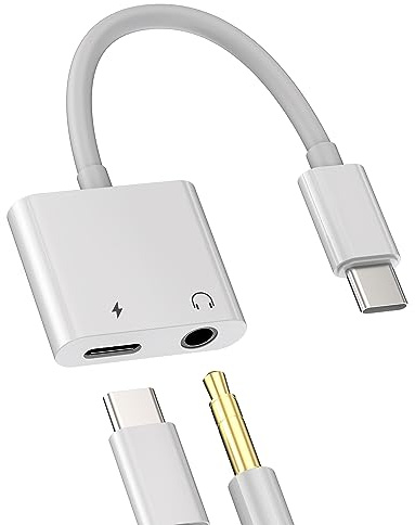Adattatore USB C a Jack Auricolare Cavo(2 in 1) Auricolare 3.5mm Audio Cuffia Caricabatterie USB-C Compatibile per Samsung per Apple per iPhone 15 16 Pro Max Plus per iPad Air Mini Cavo Doppia Presa