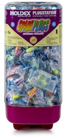Moldex SparkPlugs PlugStation Uncorded Disposable Foam Earplug Dispenser 6605, NRR 33dB