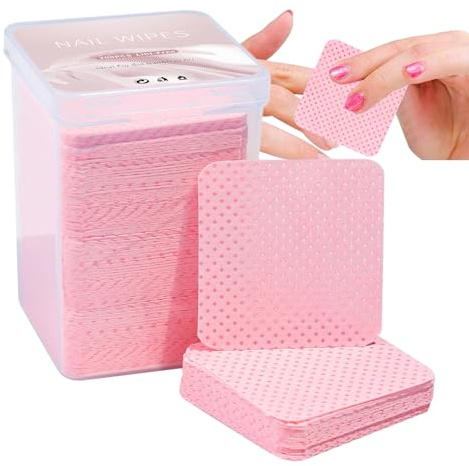 Nagelservetter,200 st Polish Remover Pads | Nagellackborttagningsservetter, non-woven ögonfransförlängningslim, rengöringsservetter, luddfria våtservetter Lash lim Wipes, rosa Itrimaka