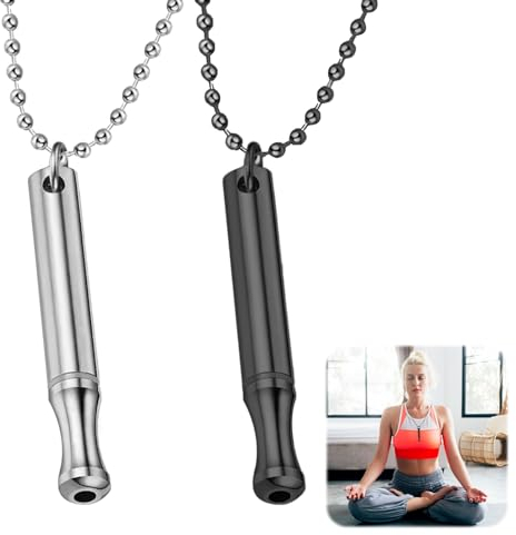 2 Stück Rauchentwöhnung Kette, Hoki Halskette Gegen Angst, Stressabbau Halskette, Meditations Atemhalskette, Anapana Atmungshalsketten, Achtsame Atmung Halskette für Meditation Entspannung Beruhigung