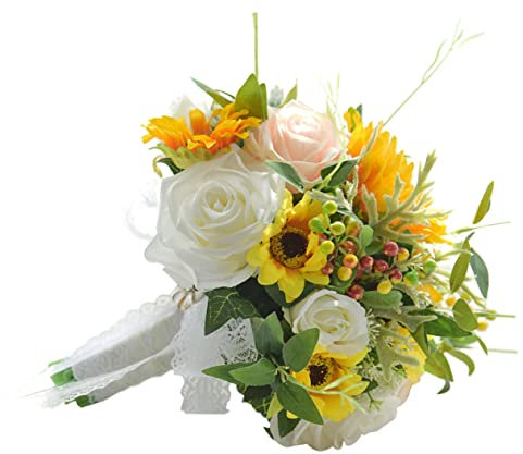 IMIKEYA 1Pc Mariage Mariée Tenant Bouquet Tournesol Artificiel Soleil Bouquet pour iée De iée Décors De iage De Soie s iée De iage
