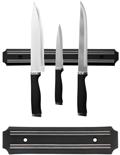 Premium Magnetic Knife Holder Wall Mounted Magnetic Knife Strip Kitchen Utensil Holder Organizer Tool Durable and Stylish Black 20cm, 33cm, 55cm (20CM)