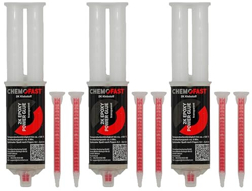 3x Remstaler 2K EPOXIDKLEBER | Kraftkleber | extra Stark für Innen- und Außenbereich inkl. 2 Mischer | transparent