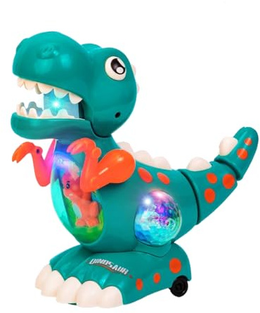 Cemirk Dinosaur Toys for Boys, Musical Walking Baby Toy with Lights, Universal Wheels, Safe & Non-Toxic, Toddler Toys for Boys, Birthday Gifts