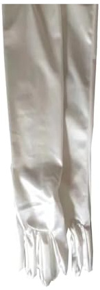 Guanti lunghi Donna 2 Paia Di Guanti Da Sposa Bianchi Lunghi In Raso Con Dita E Gomito, For Opera, Sera, Festa, Ballo Di Fine Anno, Guanti Alla Moda, Neri, Rossi, Avorio, Grigi, Da Donna(Ivory)