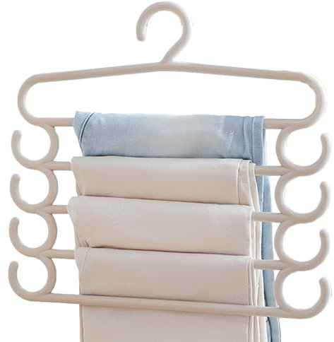 Gruccia per pantaloni, , organizer per sciarpe, a 5 livelli, organizer e , sciarpe, jeans e vestiti larghi
