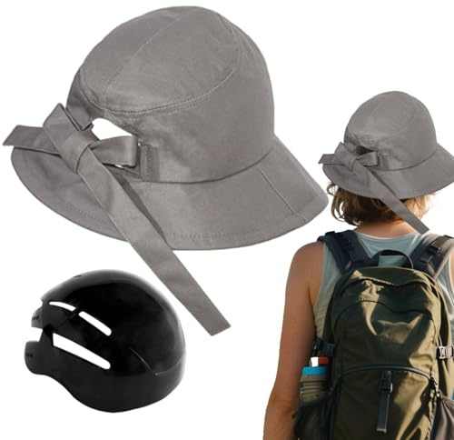 CGACCSD Casco Da Bicicletta Donna Adulto | Casco Bici con Visiera - Ampio Bordo Leggero Rimovibile Antivento per Escursionismo Campeggio Sport Quotidiano