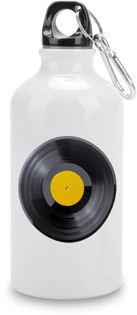 Vinyl Record Album Aluminum Water Bottle Travel Mugs with Cap for Camping Running Hiking Sport