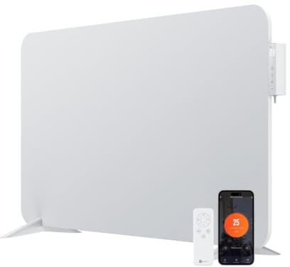 BR Bringer Infrarotheizung 750 Watt mit Smart Thermostat, WIFI & App - für Wandmontage oder als Standgerät für kleinere Räume bis 15m² - sehr Energiesparend - Deutsche Qualitätsmarke (weiß)