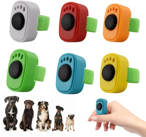 6 Pcs Clicker per Cani,Set Clicker per Cani Addestramento,Pet Training Clickers Con Cinturino Da Polso,Clickers Cane Con Anello,Portatile E Facile Da Usare,per Pet,Educazione & Richiamo(6 Colori)