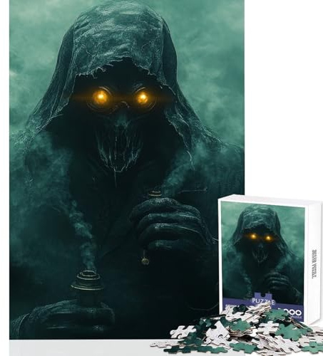 Puzzle da 1000 pezzi per adolescenti personaggio incappucciato nel fumo giocattolo decorazione da parete regali di Babbo Natale segreto giochi educativi aiuta a esercitare il cervello 38x26cm