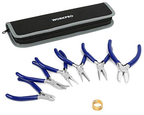 WORKPRO Schmuck DIY Werkzeug Zangen Set mit Tasche 7 teiliges für Schmuckherstellung Handwerk