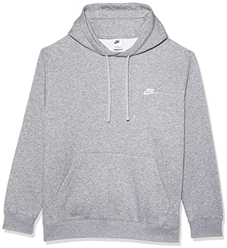 Nike Herren M Nsw Club Hoodie Po Bb Kapuzenpullover, Dk Grey Heather/Matte Silver/White, XL EU