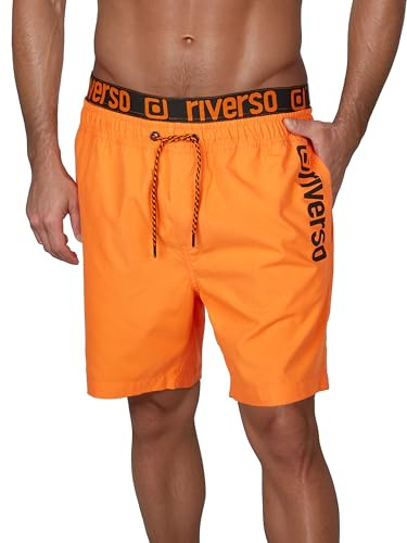 riverso Short de Bain RIVBobby pour Homme - Short de Bain d'été - Short de Plage - avec Cordon de Serrage - Imprimé - 100% Polyester