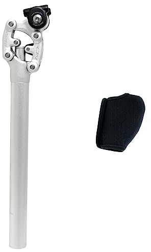 SR SUNTOUR SP12 NCX Suspension Seat Post w/ Protective Cover 30.9X400mm , Silver, VK2755