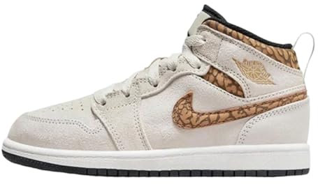 Jordan Boy's 1 Mid SE (Little Kid), Helles Orewood Brown/Metallic Gold/Weiß/Light British Tan/Sail, 34 EU
