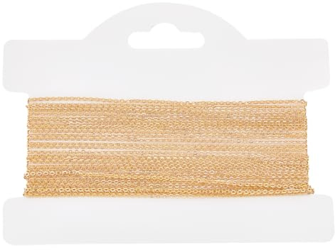 Beebeecraft 5M/16.4 Pies 1.1mm 18K Chapado En Oro Latón Cadena de Cable Plano Collar Joyería A Granel Eslabón de Cadena para Hacer Pulseras Tobilleras Collares