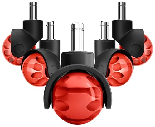 BüRostuhl Rollen, Hartbodenrollen, 11mm X 22mm Gummirollen BüRostuhl, Leise GeräUschlos Stuhlrollen, Keine Spuren Schreibtischstuhl Rollen, Doppelrollen Solide Stabil