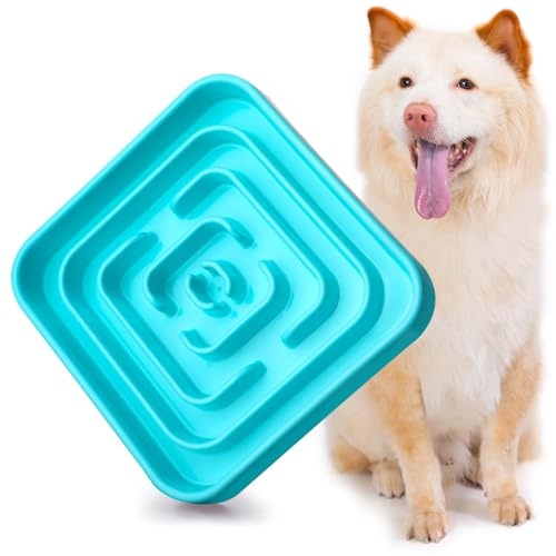 LLUAII Slow Feeder Dog Bowls for Large Medium Dogs, Anti-Choking Slow Eating Maze Dog Food Bowl, Anti-Slip Slow Feeding Pet Puzzle Bowl,Blue
