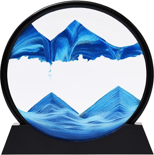 RCQD Sablier Decoratif Cadre Sable Mouvant 3D art du en mouvement Peinture de Qui Coule Convient pour Kits de pour Enfants Cadeaux (Bleu,7)