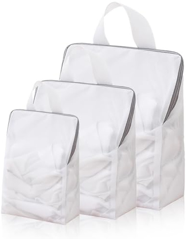 THQAE 3 Pcs wäschenetz groß, Wäschenetz Groß für Waschmaschine, Wäschesack Reise mit Griffen, Wäschebeutel mit Reißverschluss, Haltbar Laundry Bag für Unterwäsche, Höschen, Pullover, Schals