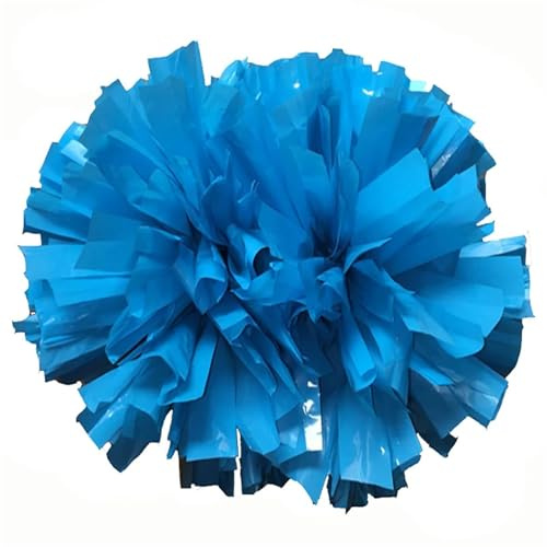 Cheerleading Pom poms, 4 stycken cheerleading-pom poms med ringar på handtaget, 32 cm, cheerleading-pompon, ljusäkta (blå)