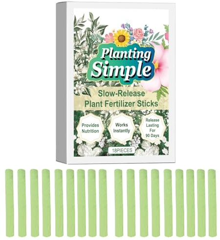 18 Bastoncini Fertilizzanti per Piante – Nutrimento da Interno | Spuntoni di Fertilizzante per Tutti i Fiori e Piantе da Interno/Esterno, Ideali per Fogliame e Piante Ornamentali di Casa