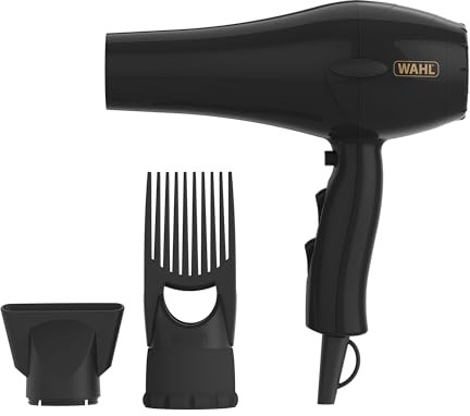 WAHL PowerPik 2 Hairdryer, Sèche-cheveux pour femmes, sèche-cheveux avec embout Pik, sèche-cheveux afro, cheveux afro-caribéens, trois réglages de chaleur, séchage anti-frisottis, noir