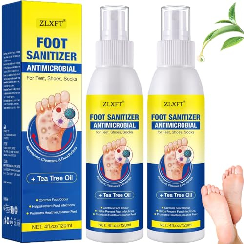 Spray per I Piedi,2pcs Funghi Unghie Piedi,Deodorante per Piedi,Spray Antiodore per I Piedi All'Olio di Melaleuca,Spray per la Cura del Piede,Sprays Antifungino del Piede,120ml