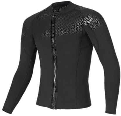 Bañador para hombre, traje de neopreno para buceo, camiseta de manga larga, estilo atlético, informal, camiseta, Negro , M