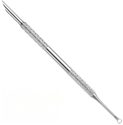 2-In-1 Manicure Cuticle Pusher, Stainless Cuticle Pusher Tool, Stainless Steel Dual Head Design for Cuticles Care,Loop & Beveled Head, for Cuticles Trimmer Pedicure
