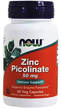 Zinc Picolinato 50 mg Now Foods 60 cápsulas vegetales