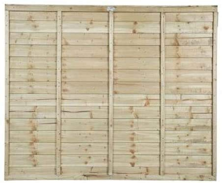 Wooden Super Lap Fence Panel Treated Timber 1.83 Metre Wide x 1.83 Metre High (6 Foot x 6 Foot) 15 Year Anti-Rot Guarantee