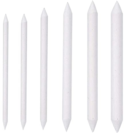SIOPPKIK Papierwischer Set 6 Stück Blending Stümpfe für Student Skizze Zeichnen, Malen Zubehör, Radiergummi Stift