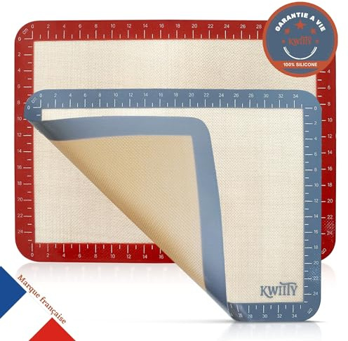 Tapis de Cuisson Silicone avec mesures I 2 Tapis Réutilisables en Silicone Anti-Adhésif, Résistant au Four, Micro-Onde et Lave-Vaisselle I Écologique et Certifié sans BPA I Idéal Pâtisserie 30x40 cm