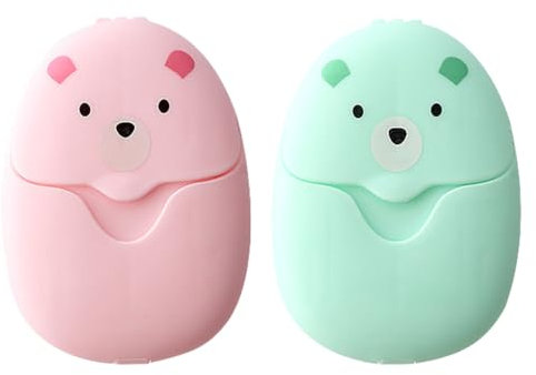 EODKSE 2pcs Duo di Confezioni di Fogli di Sapone USA e Getta in scatole di plastica, Ideali per Viaggi, Escursioni, Campeggio e attività all'Aria Aperta, Disponibili in 2 Colori