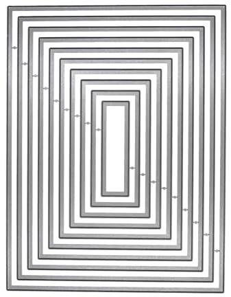Large Plain Rectangle Nesting Metal Cutting Dies – Nest of 10 Frames | For Card Making, Scrapbooking & Paper Crafts – Set Size 19 cm x 14.5 cm